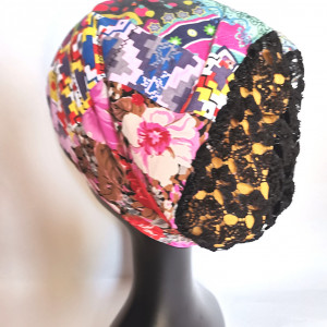 Czapka codzienna uniwersalna patchworkowa