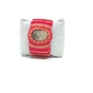Czerwona bransoletka z krzemieniem pasiastym