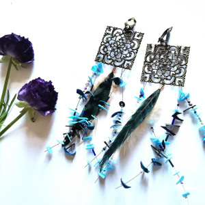 Klipsy długie etno boho długie