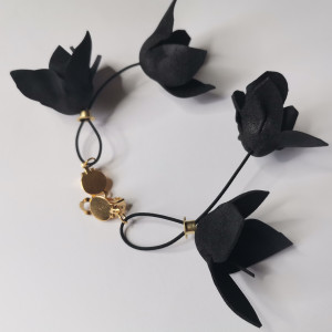 Klipsy czarne tulipany lekkie