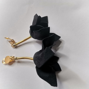 Klipsy czarne tulipany lekkie