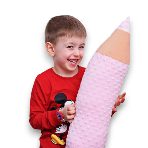 Kredka minky, ochraniacz, poduszka wałek, zagłówek dla dziecka, miękka kredka, duża kredka różowa