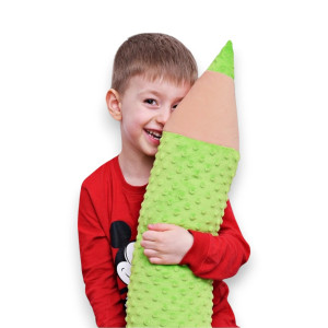 Kredka minky, poduszka dla dziecka, zagłówek dla dziecka, miękka kredka, duża kredka zielona