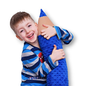 Kredka minky, poduszka dla dziecka, zagłówek dla dziecka, miękka kredka, duża kredka niebieska