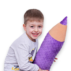 Kredka minky, poduszka dla dziecka, zagłówek dla dziecka, miękka kredka, duża kredka fioletowa