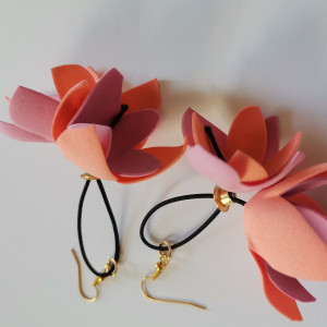 Kolczyki lekkie duze pastel morela