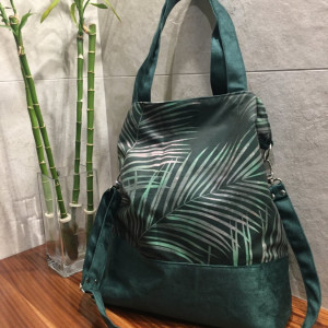 Torba hobo XXL - print liście palmy