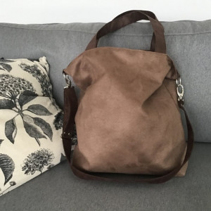 TORBA HOBO XXL - brąz, czekolada