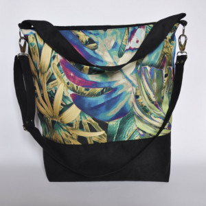 Torba hobo XXL - print monstera