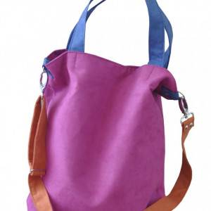 TORBA HOBO L - fuksja, kobalt, pomarańcz