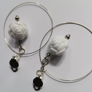 Klipsy białe róże