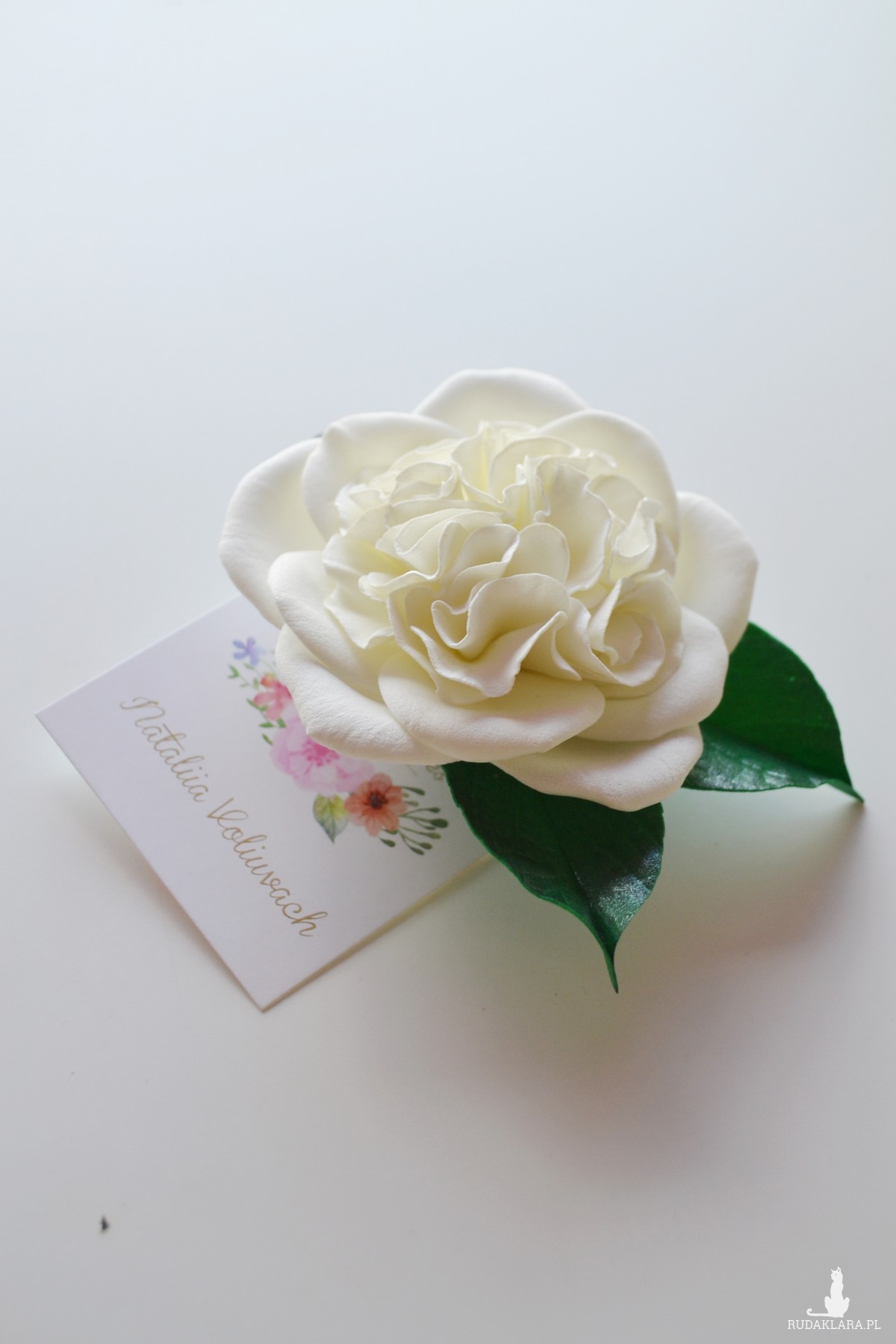 Ślubna spinka - róża angielska