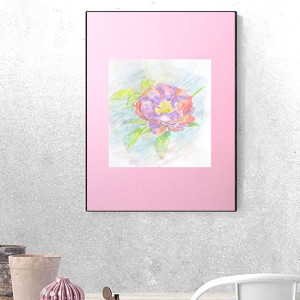 retro plakat A3, retro grafika na ścianę, 30x40 plakat z kwiatkiem, botaniczny plakat, kwiat plakat, vintage obrazek do domu