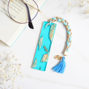 Kompaktowa zakładka - drewno w błękicie