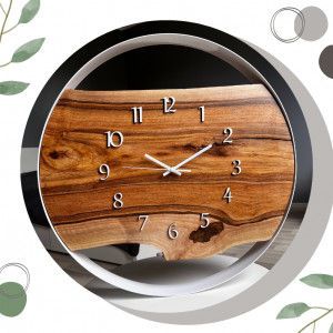 Biały zegar na ścianę, nowoczesny, handmade 35 cm