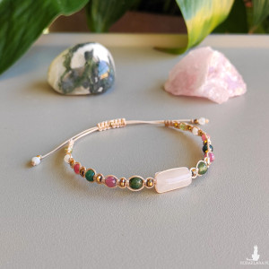 Bransoletka Love z kwarcem różowym