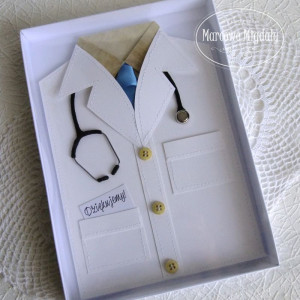 Kartka Fartuch Lekarski męski w pudełku