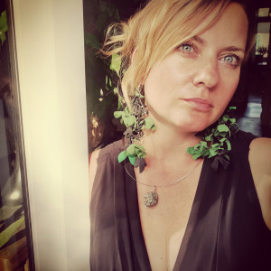 Kolczyki kwiaty zielono czarne