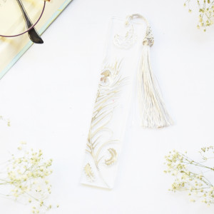 Zakładka do książki - srebrne pióra