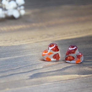 Kolczyki Serca Dwa - czerwona pasja