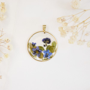 Zawieszka do naszyjnika - niezapominajki