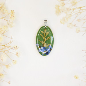 Zawieszka do naszyjnika - niezapominajki