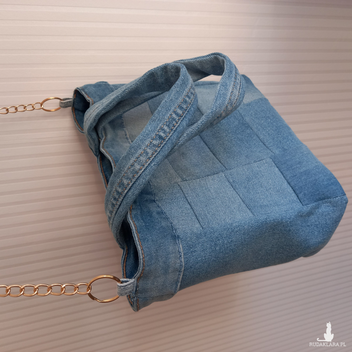 Mini torebka patchwork z jeansu