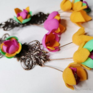 Klipsy kwiatowe ażurowe boho