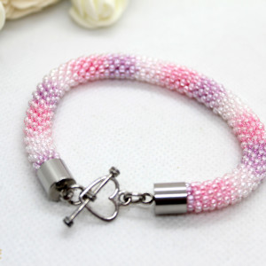 cieniowana bransoletka z drobniutkich koralików