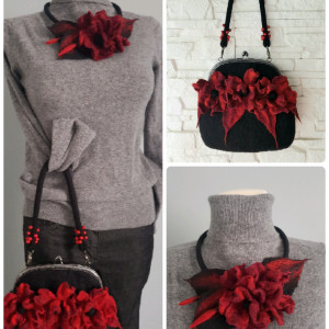 Jesienny komplet naszyjnik i torebka