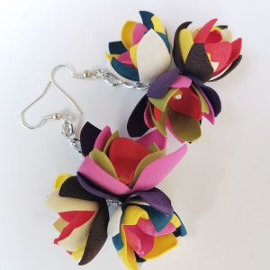 Kolczyki  kwiatowe kolorowe boho