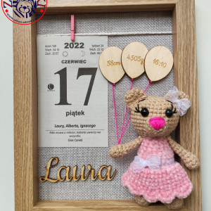 Metryczka z okazji urodzenia dziecka