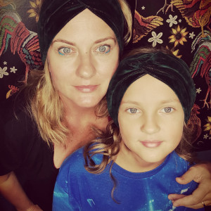 Opaska turbanowa  ciemna zielen na podszewce