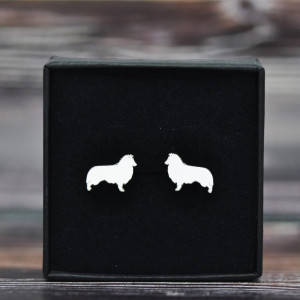 Owczarek Szetlandzki / Sheltie -kolczyki, srebro 925
