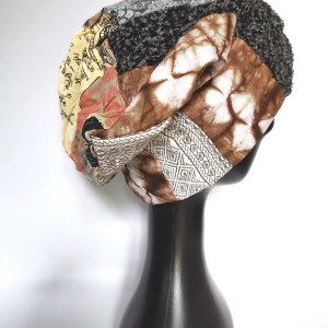 Czapka patchworkowa damska