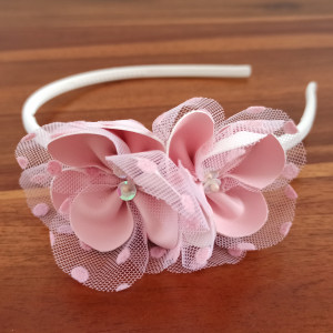 Opaska dla dziewczynki różowe kwiatuszki