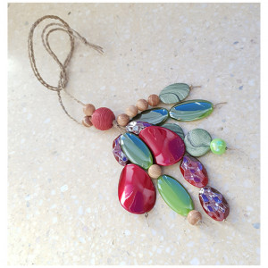 5541 długi, lniany naszyjnik