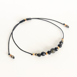 Bransoletka ochronna z obsydianem