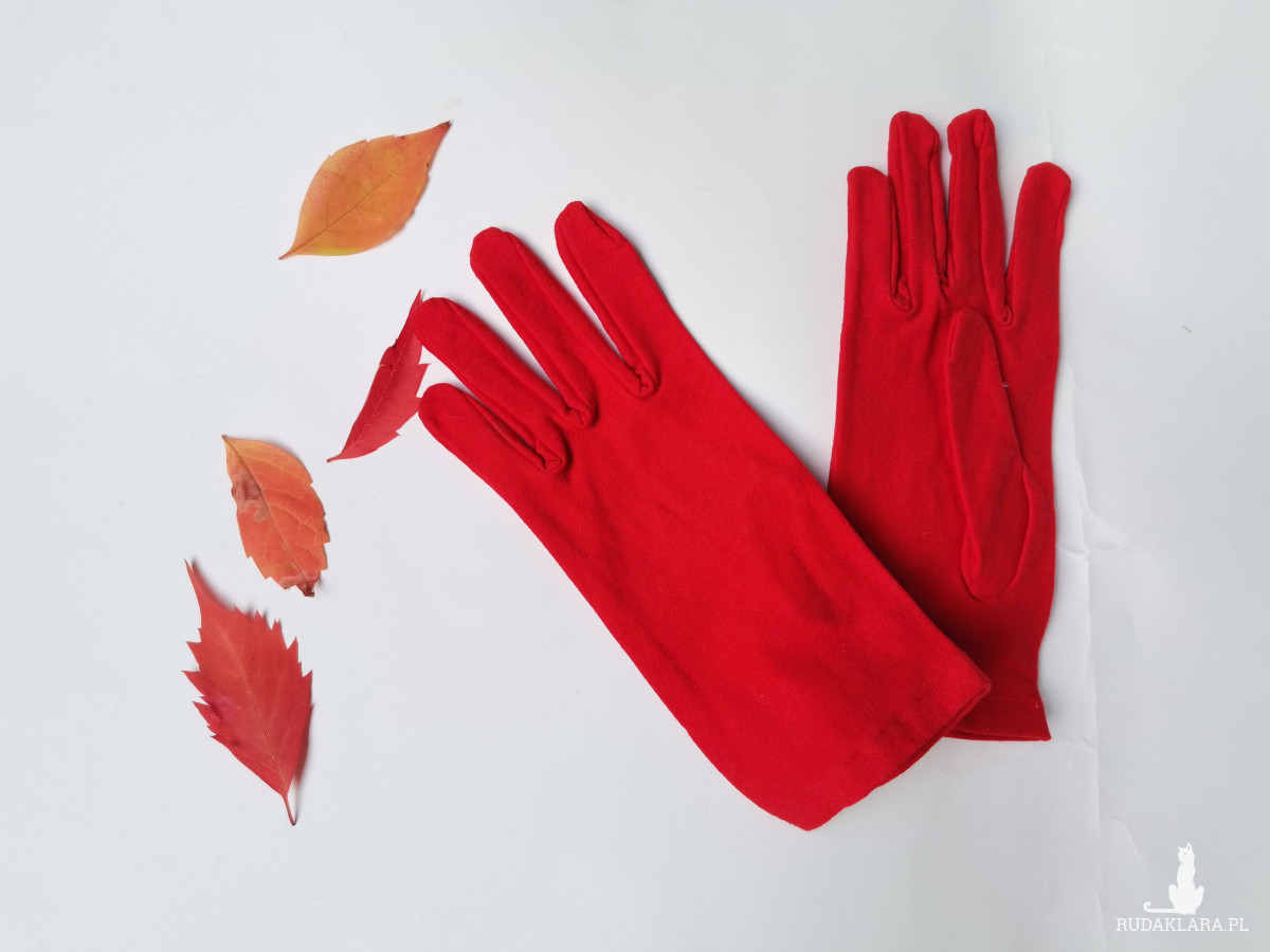 Rękawiczki dzininowe czerwone