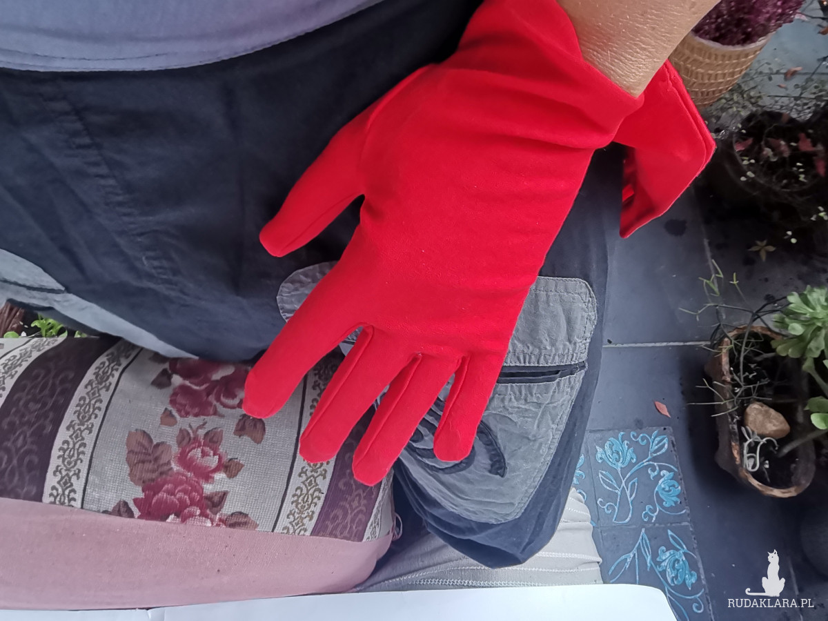Rękawiczki dzininowe czerwone
