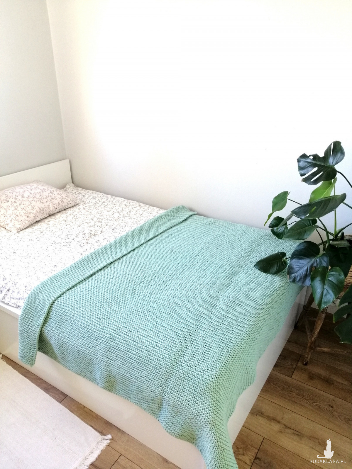 Gruby pled,narzuta na łóżko z sznurka bawełnianego 100x200cm