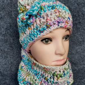 Komplet czapka + komin handmade