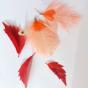 Kolczyki  pióra pastel