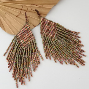 Kolczyki w stylu boho z koralików Miyuki