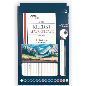 kredki akwarelowe 16, artystyczne kredki 16 kolorów, akwarelowe kredki 16 sztuk, komplet kredek akwarelowych