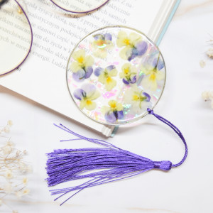 XXL Biżuteryjna Zakładka do książki - bratki