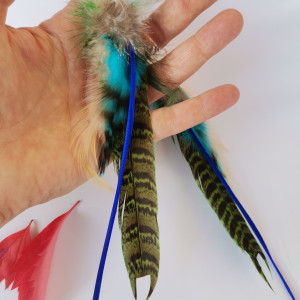 Kolczyki  pióra niebieskie