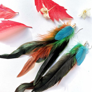 Kolczyki  pióra dlugie