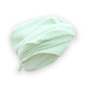 miętowy turban po kąpieli, seledynowy turban frotte, turban do włosów, kąpielowy turban na włosy, bawełnainy turban na głowę, frotte turban na mokre włosy