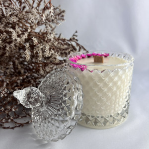 Świeca sojowa w krysztale dekoracja pojemnik na biżuterię